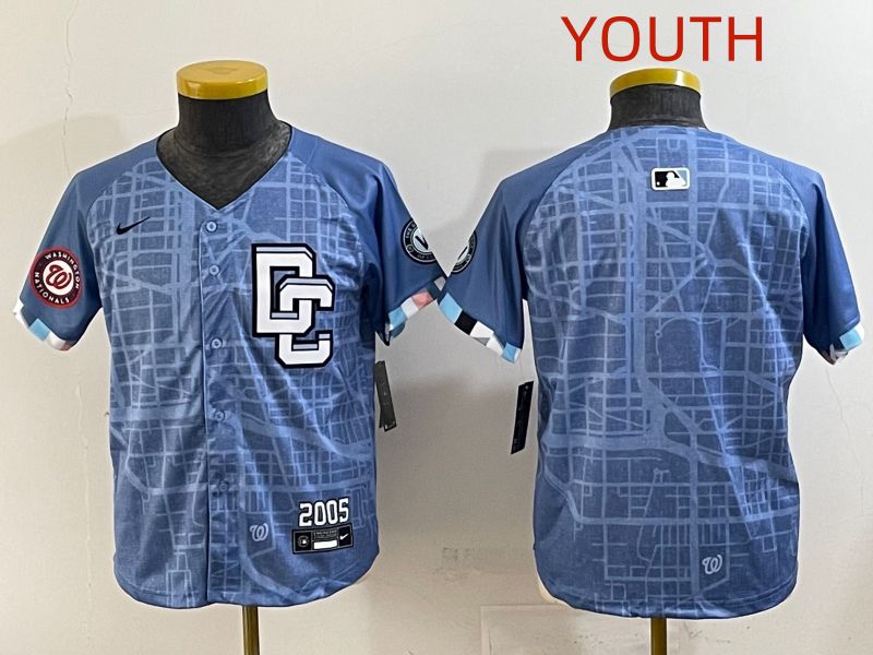 Youth 2025 Washington Nationals Blank Blue Joint Name Nike MLB Jersey style 2